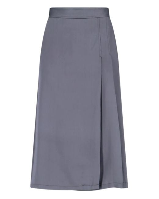 Aspesi Gray Pleated Long Skirt