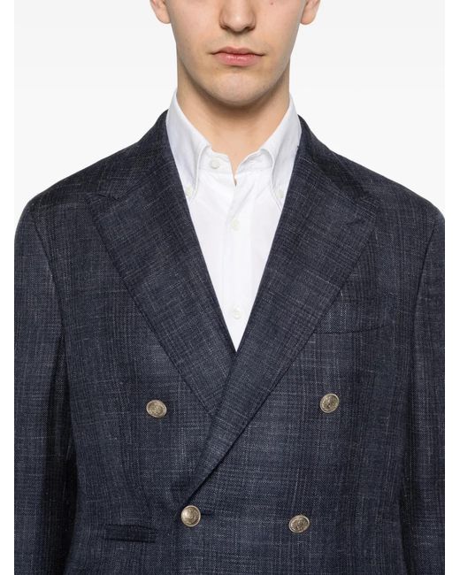 Eleventy Blue Double-Breasted Jacket for men