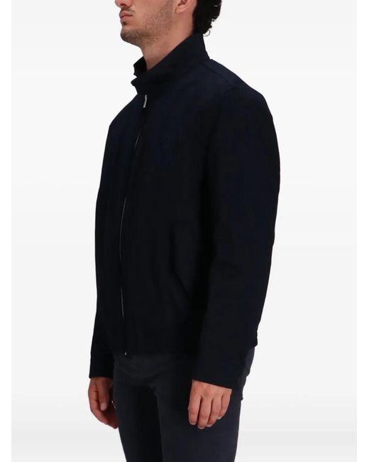 Boss Blue High-Neck Zip-Front Jacket for men