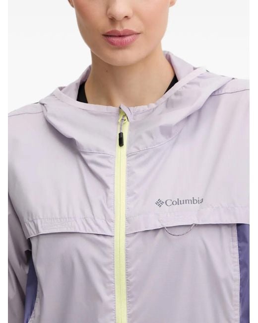 Columbia Purple Crested Canyon Logo-Print Hooded Jacket