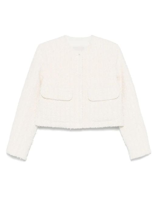 Moncler White Short Natural Dauphin Sport Jacket