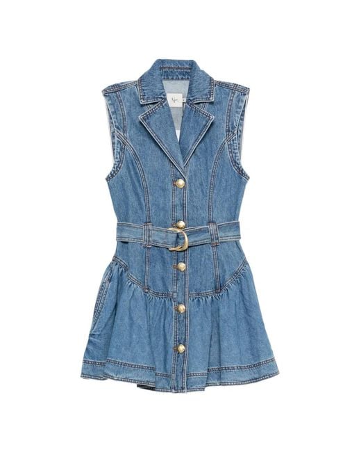 Aje. Blue Liliana Denim Mini Dress
