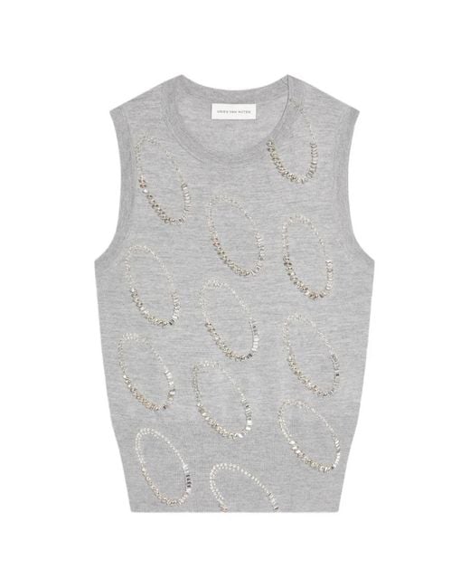 Dries Van Noten Gray Embroidered Vest