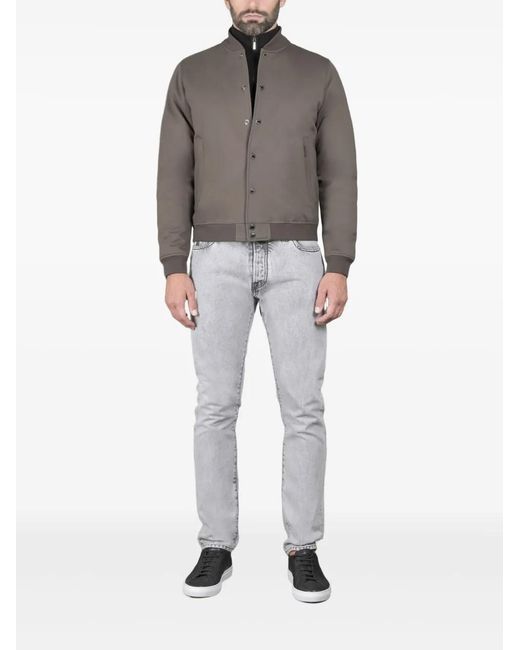 Moorer Gray Callum-Tz Hooded Button Jacket for men