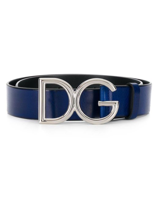 Dolce & Gabbana Blue Logo Buckle Belt for men