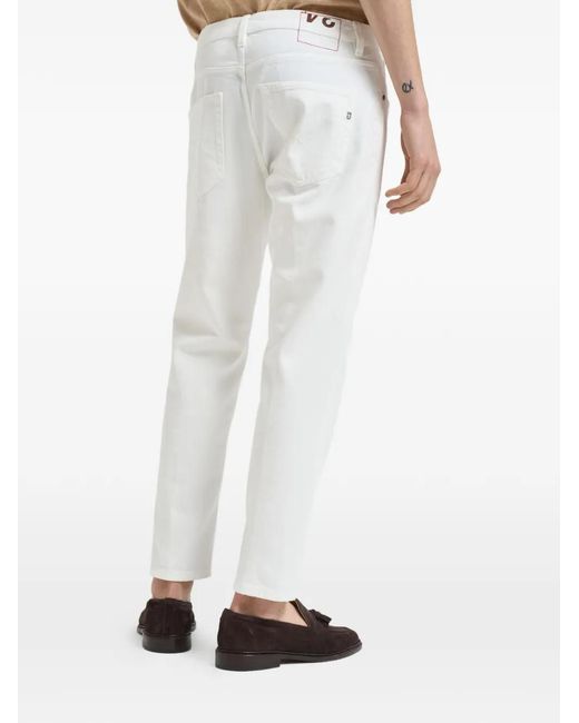 Dondup White Jean À Passants De Ceinture for men