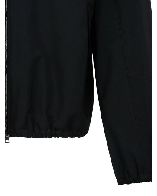 Herno Black Hooded Zip Jacket for men