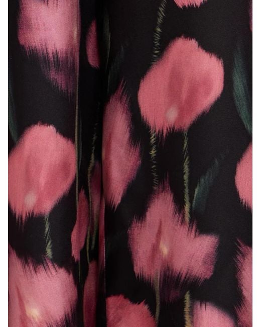 LaDoubleJ Red Floral-Print Palazzo Pants