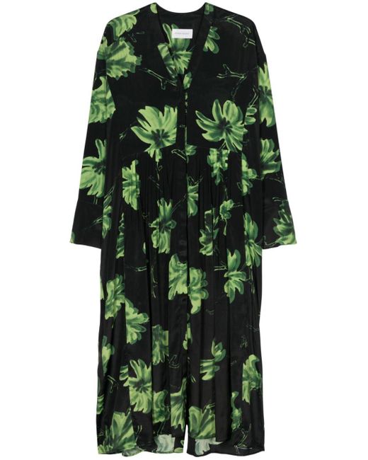 Christian Wijnants Green Dahara Floral-print Dress
