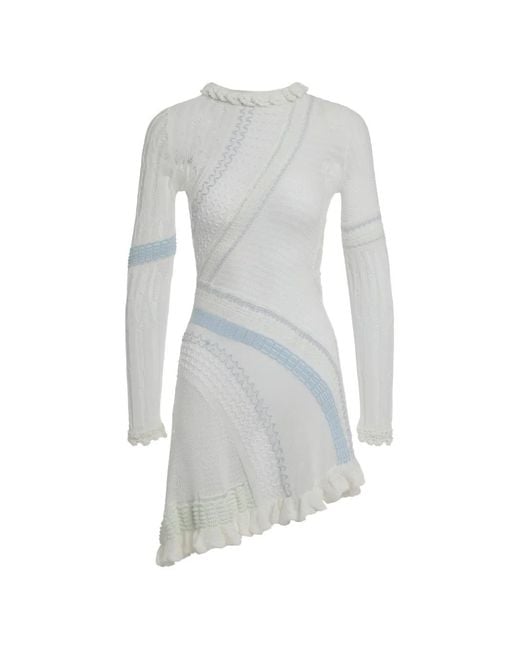 Roberta Einer White Ruffled Mini Dress
