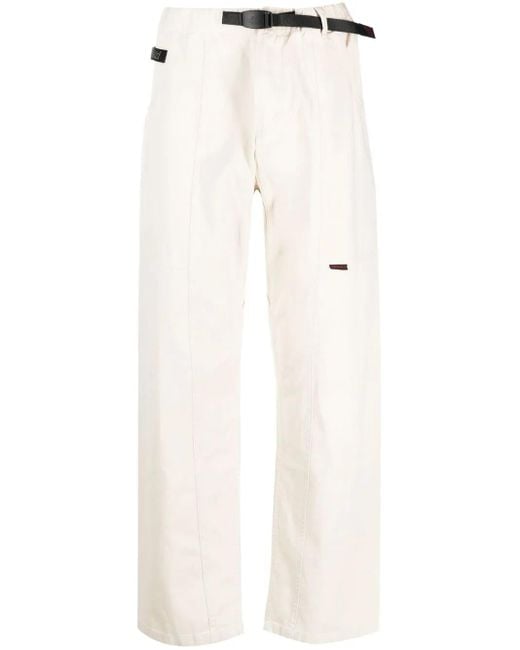 Gramicci Natural Two-Pocket Buckled Straight Trousers for men