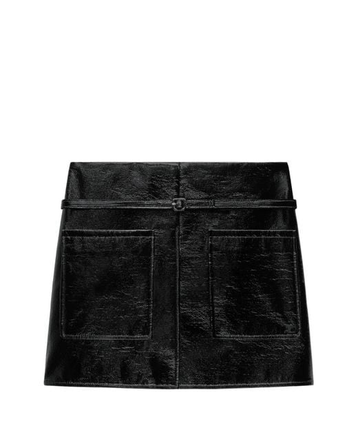 Courreges Black Flap-Pocket Mini Skirt