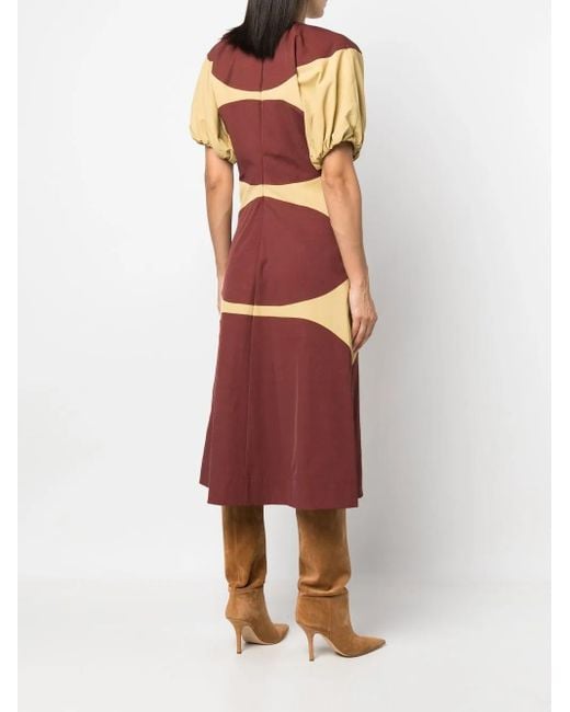 Colville カラーブロック ドレス Red