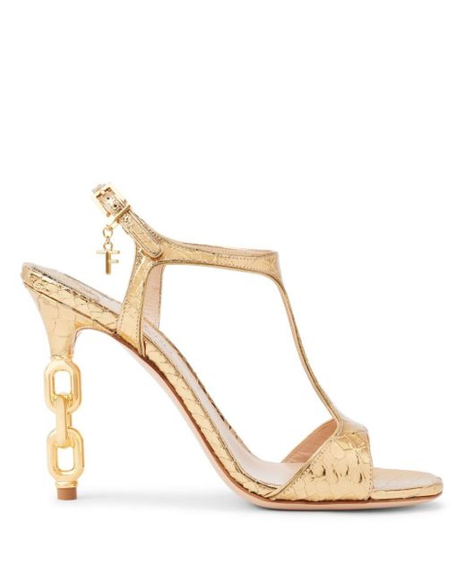 Tom Ford Natural 115mm Chain-heel Leather Sandals