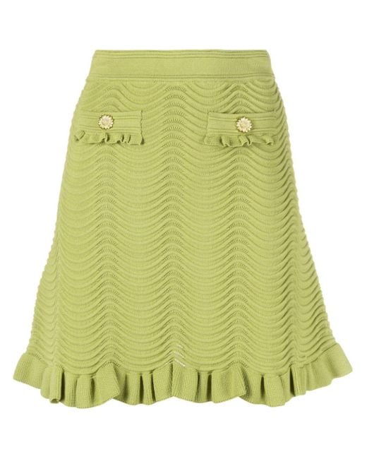 Sandro Green Alina Textured Sweater Skirt