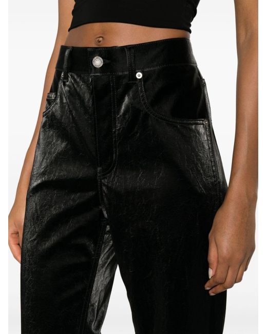 Saint Laurent Black High-rise Wide-leg Jeans