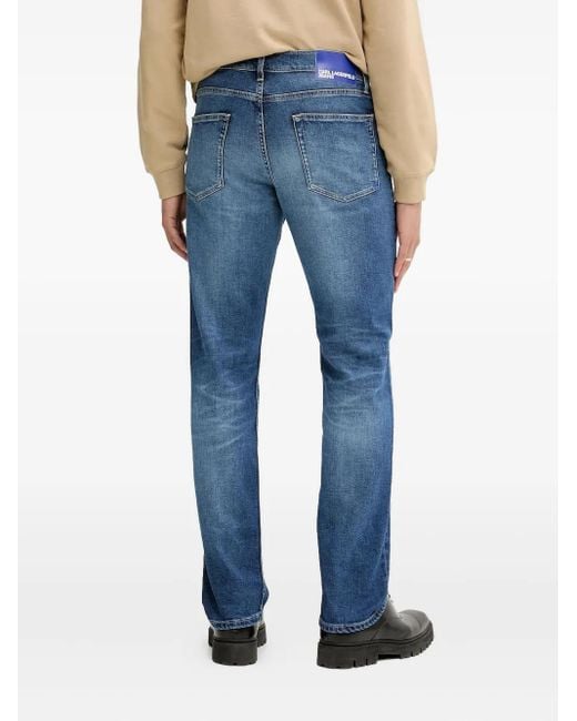 Karl Lagerfeld Blue Logo-Patch Jeans for men