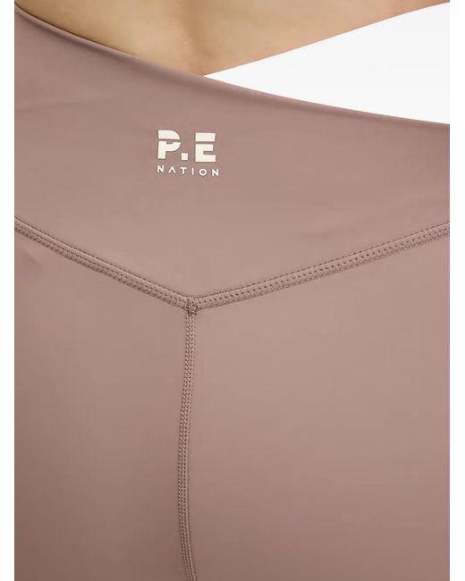 Leggings Wander Con Vita A V di P.E Nation in Natural
