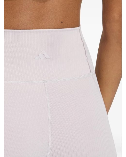 Adidas White All Me Ribbed Leggings