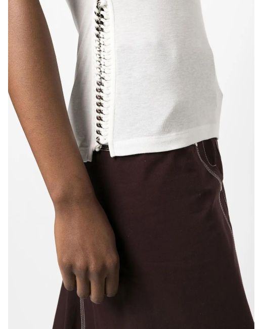 Stella McCartney White Chain-Link Detail Short-Sleeve T-Shirt