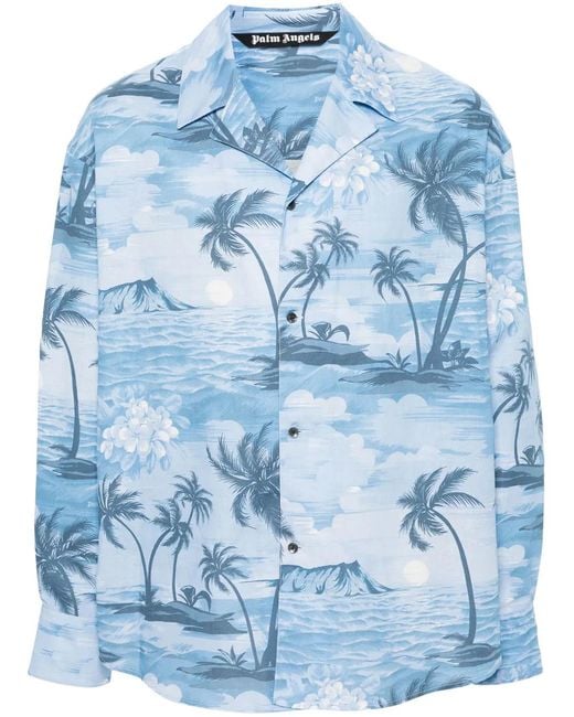 Palm Angels Blue Shirts for men