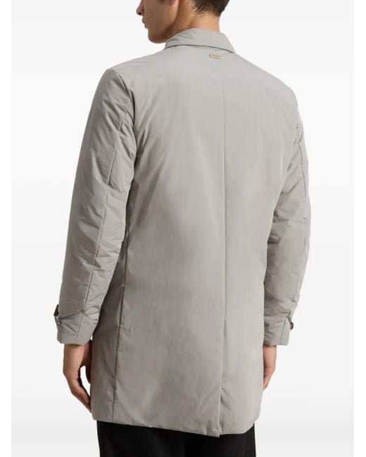 Woolrich Gray Urban Touch Button-Fastening Peached Coat for men
