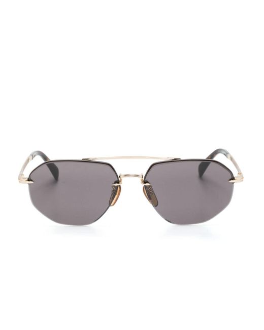 David Beckham Gray Db-1101-g-s Pilot-frame Sunglasses for men