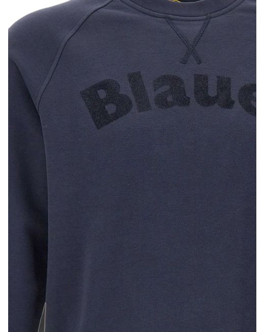 Blauer Blue Logo-Print Raglan-Sleeve Sweater for men