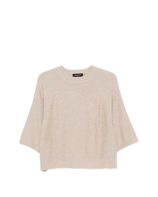 Fabiana Filippi Natural Sequin-Embellished Raglan-Sleeve Sweater