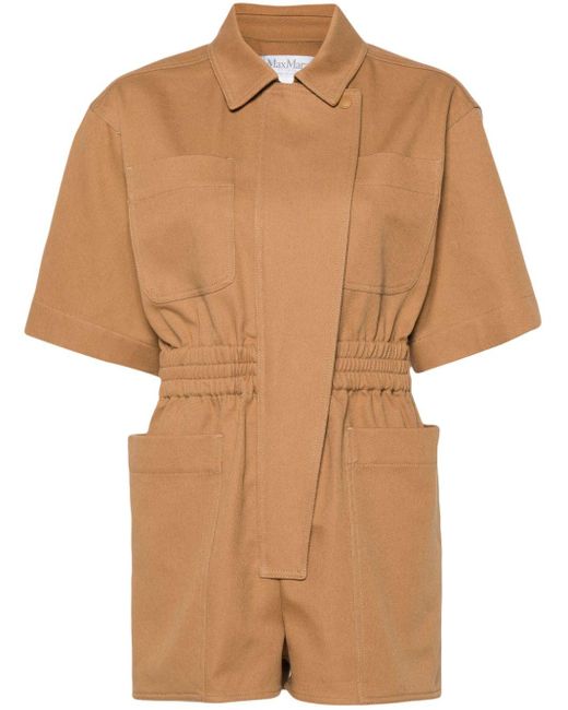 Max Mara Twill Jumpsuit in het Natural