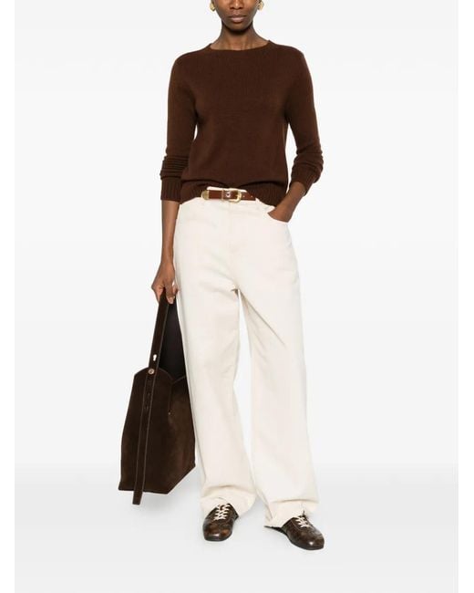 Bompard Brown Round-Neck Sweater