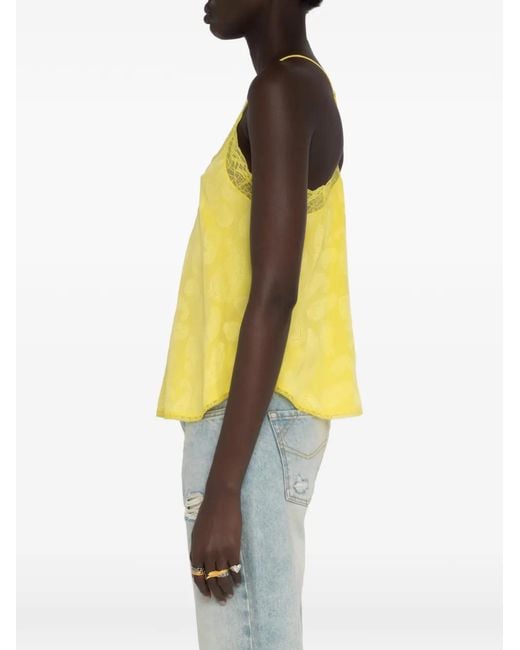 Zadig & Voltaire Yellow Christy Silk Camisole