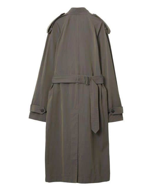 Robe en lin à coupe mi-longue Burberry en coloris Gray