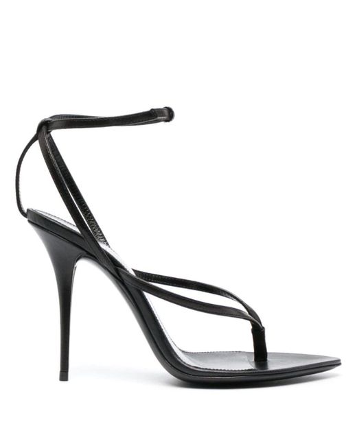 Saint Laurent White 105mm Gippy Leather Sandals