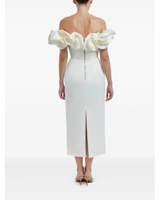POST MERIDIEM White Meringue Midi Dress