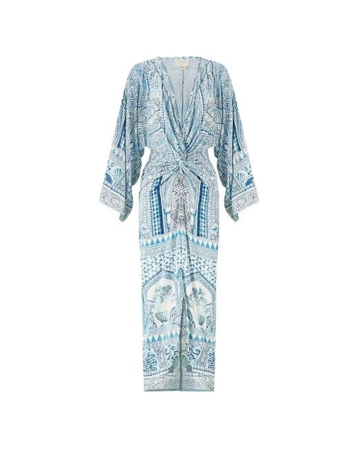 Camilla Blue Robe À Détail Torsadé