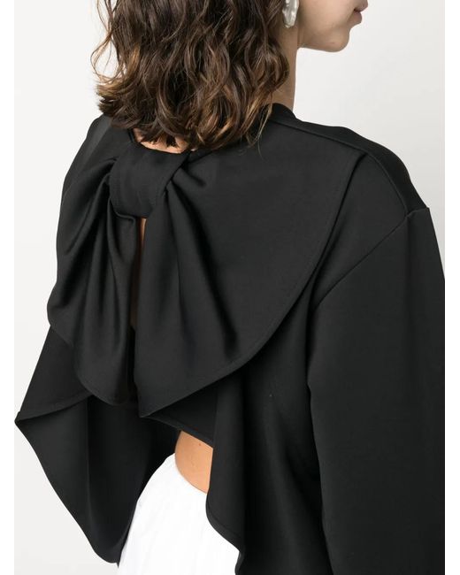 Viktor & Rolf Black Bow-Back Long Sleeves Cotton T-Shirt