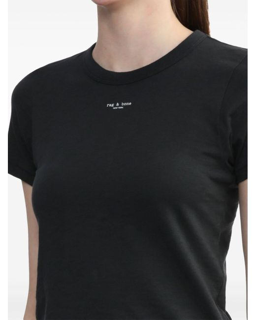 Rag & Bone Black Logo-print Cotton T-shirt