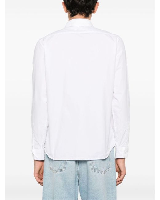 Aspesi White Classic-collar Poplin Shirt for men