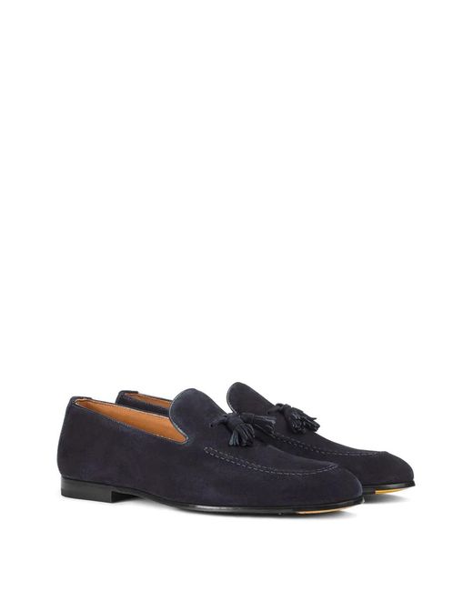 Doucal's Blue Suede Loafers for men