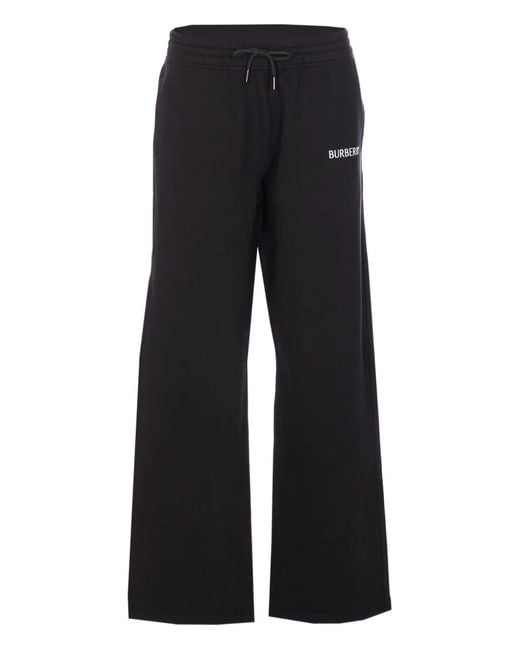 Burberry Blue Embroidered Logo-Detail Track Pants