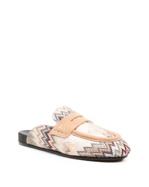 Missoni White Zigzag-Knit Loafers