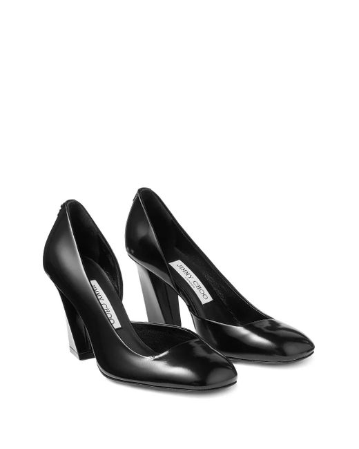 Jimmy Choo Black Farren 85 Leather Pumps