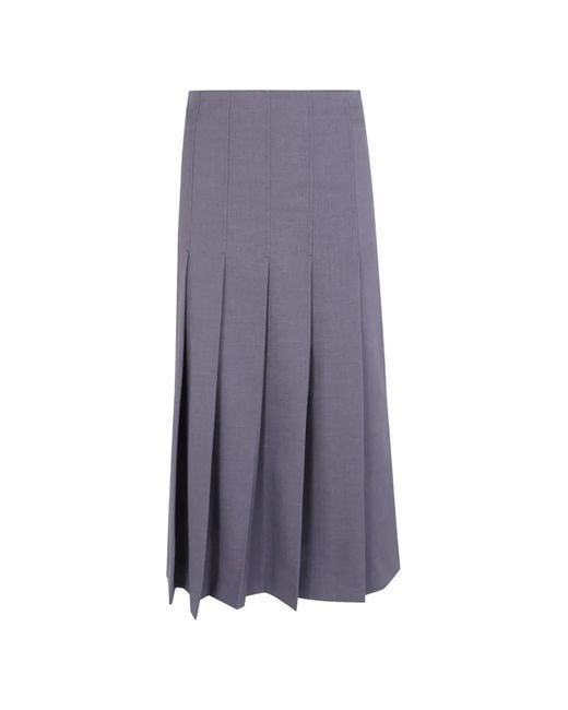 DR. HOPE Purple Asymmetric Pleated Midi Skirt