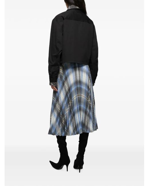 Acne Black Check-Collar Cropped Jacket