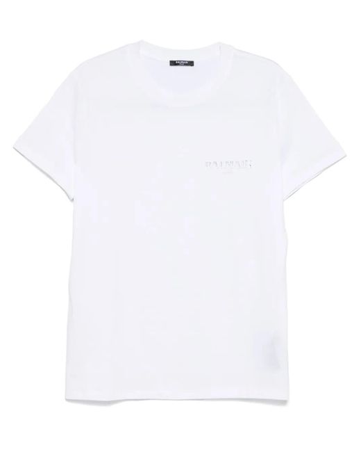 Balmain White Vintage Gel Slim Fit T-Shirt for men