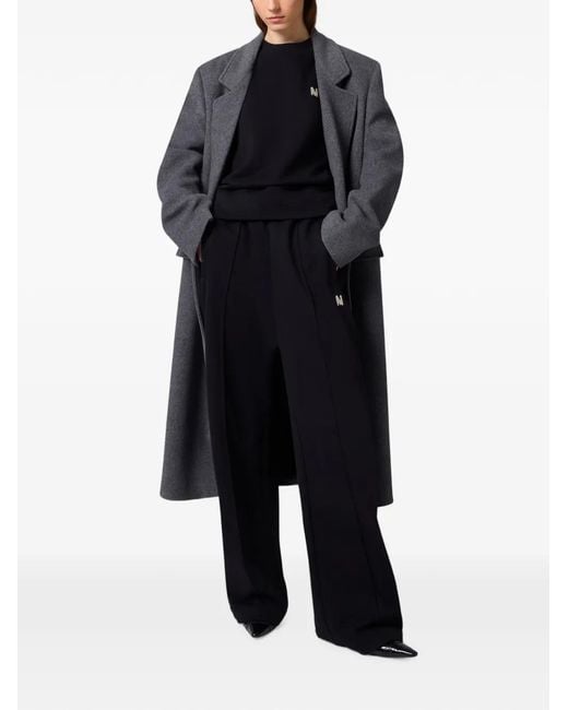 MSGM Blue Logo-Patch Drawstring Track Pants