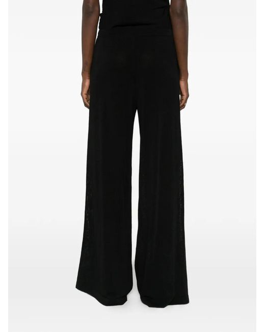 P.A.R.O.S.H. Black Drawstring-Fastening Palazzo Pants