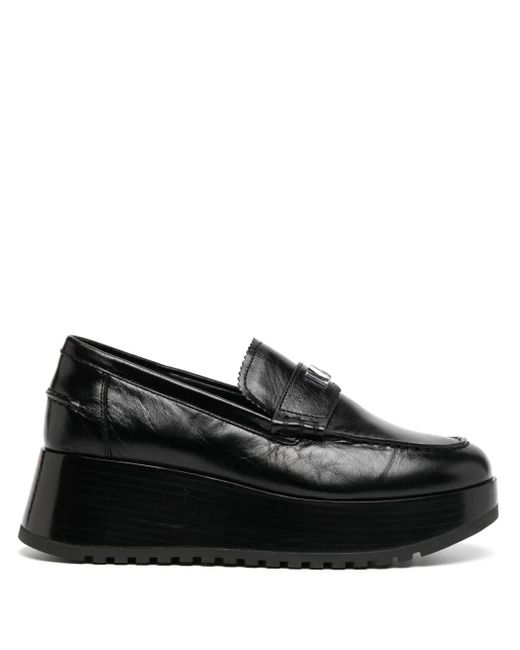 Michael Kors Black Indy Burnished Loafers