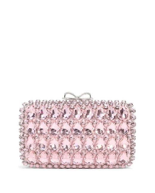 Self-Portrait Pink Embellishment Clutch Bag